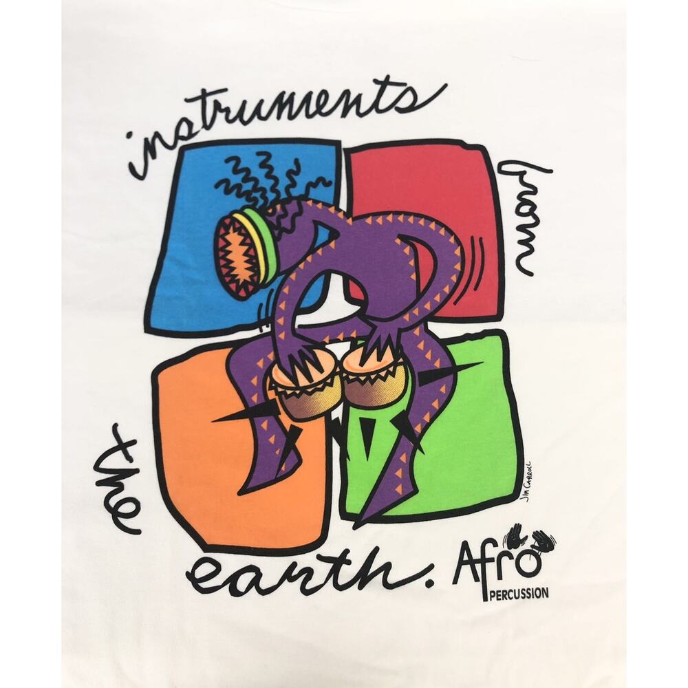 VTG Instruments From The Earth Jim Carroll Shirt Single Stitch M Afro Percussion